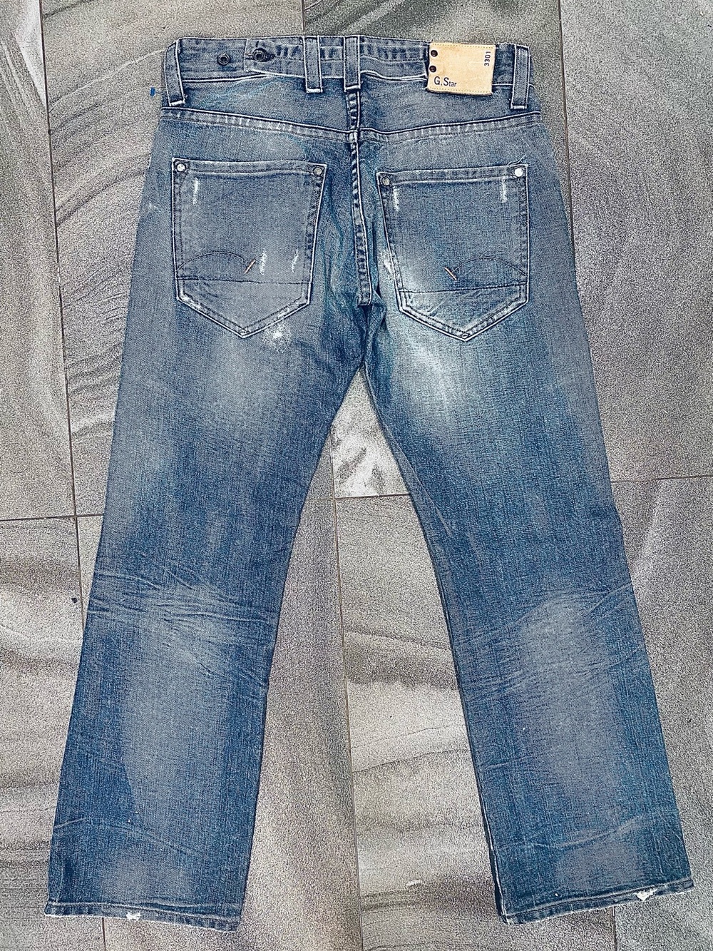 Mens G Star Raw 3301 Medium Wash Denim Straight Leg jeans Size 32x30